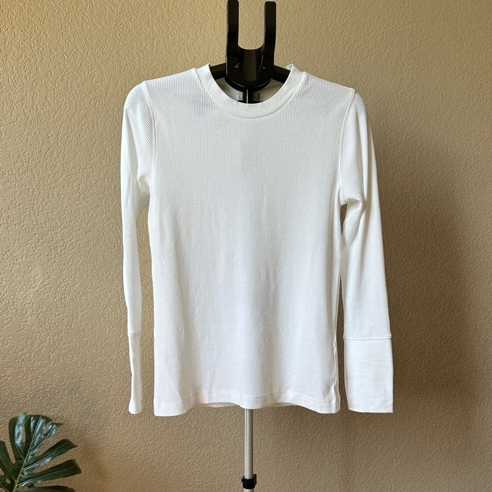 Sundance Women's White Ribbed Long-Sleeve Thermal Top